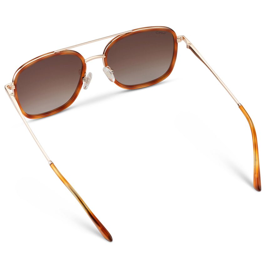 GIA Women's Square Oversized Aviator Sunglasses in Sunset Tortoise by WMP Eyewear - PUNCH Watch & Eyewear - WMP Eyewear