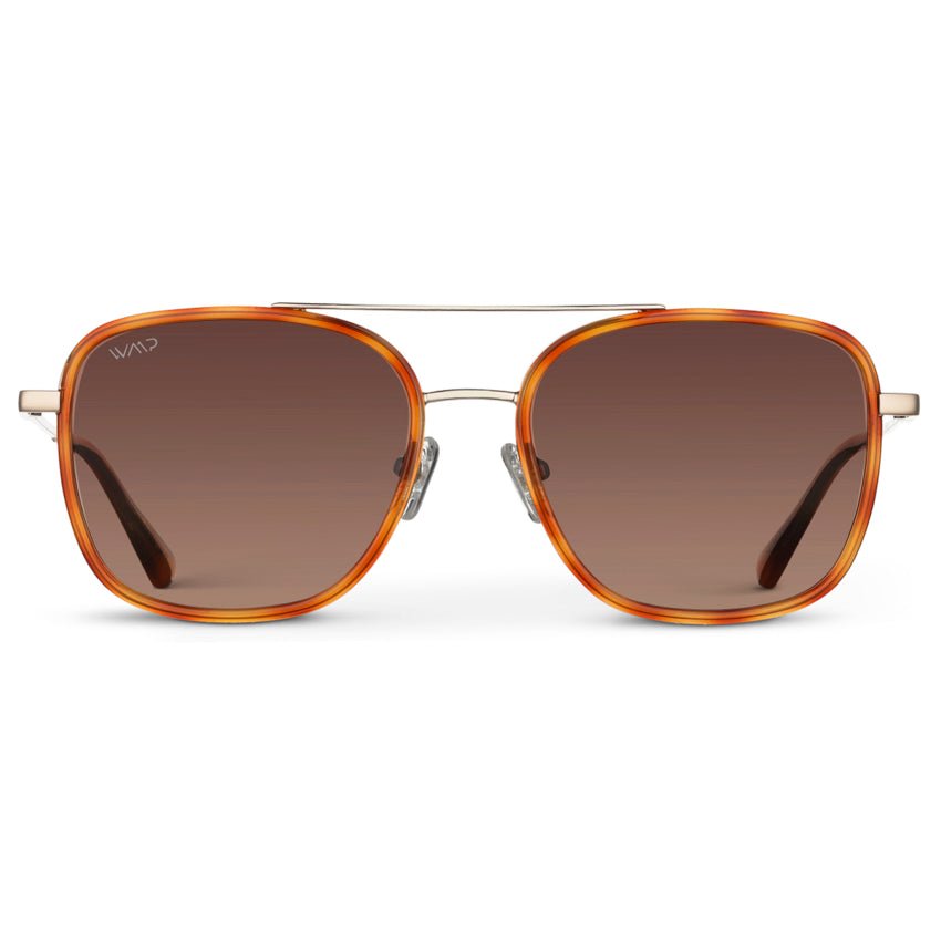GIA Women's Square Oversized Aviator Sunglasses in Sunset Tortoise by WMP Eyewear - PUNCH Watch & Eyewear - WMP Eyewear