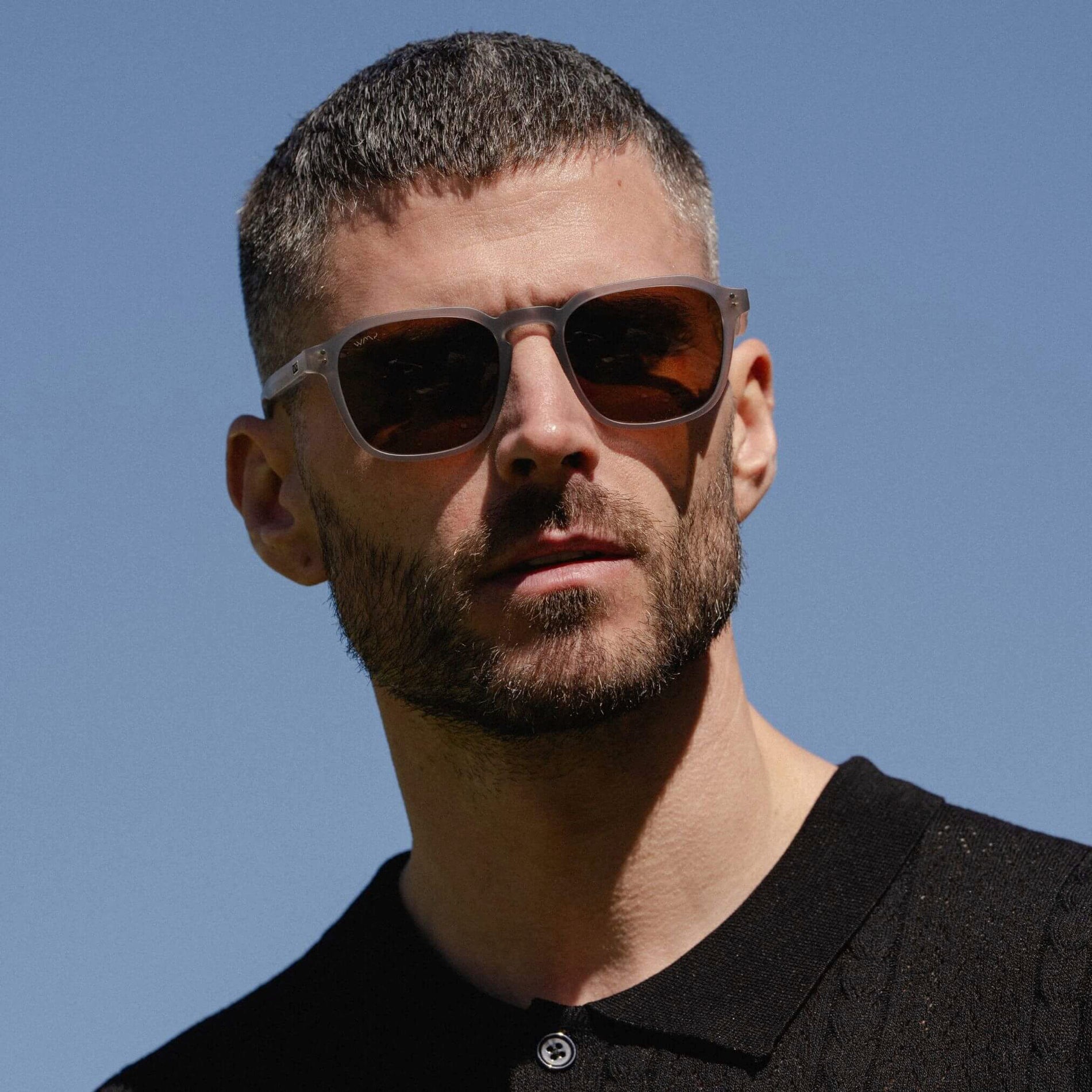 FRANCIS Men's Square Modern Retro Sunglasses in Moonrock Grey by WMP Eyewear - PUNCH Watch & Eyewear - WMP Eyewear