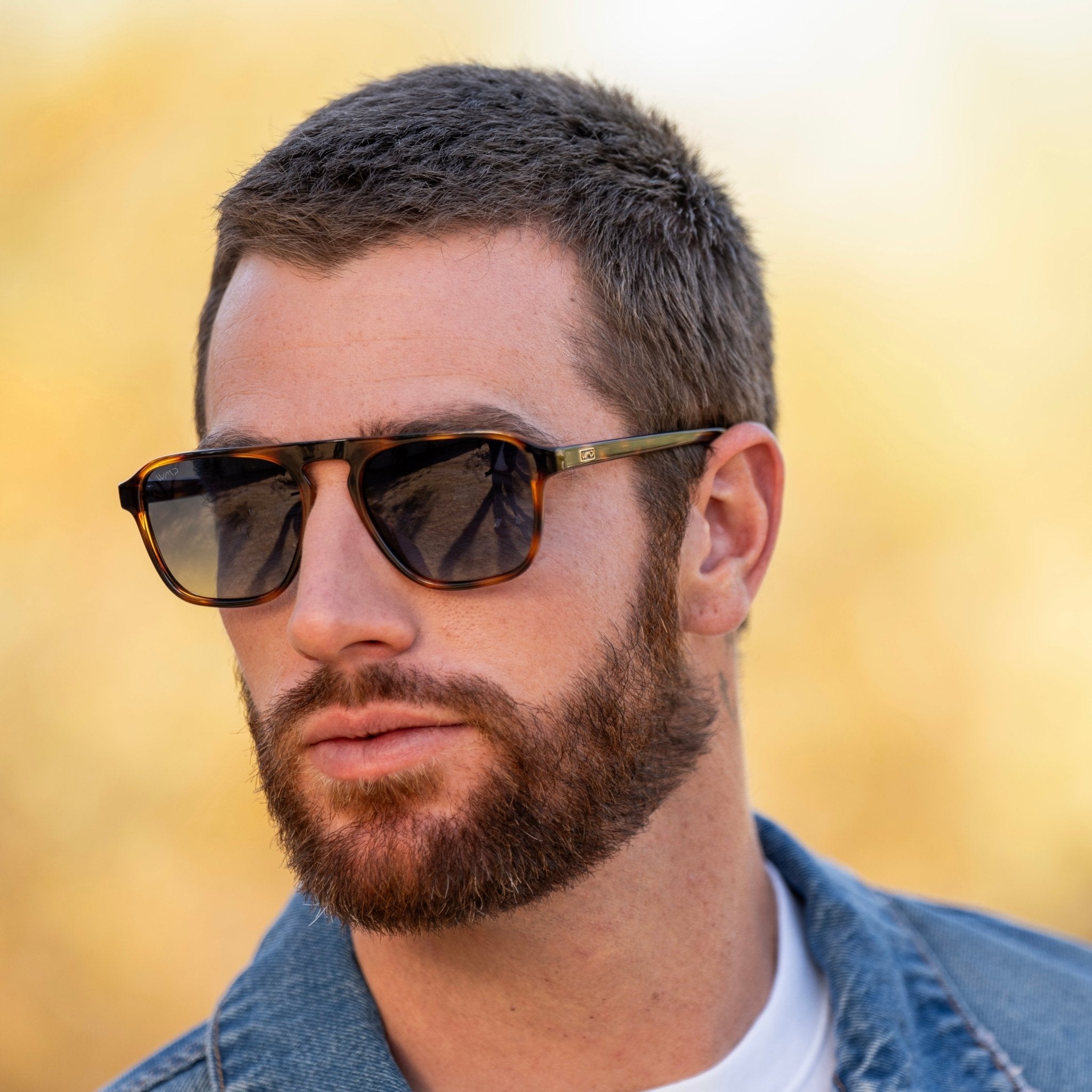 EMERSON Unisex Square Aviator Sunglasses in Brown Tortoise by WMP Eyewear - PUNCH Watch & Eyewear - WMP Eyewear