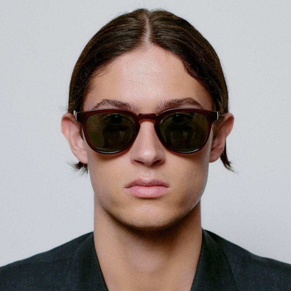 A.KJÆRBEDE (AKJAERBEDE) Bate Sunglasses | Brown, Red Square Frame - PUNCH Watch & Eyewear - A.KJÆRBEDE