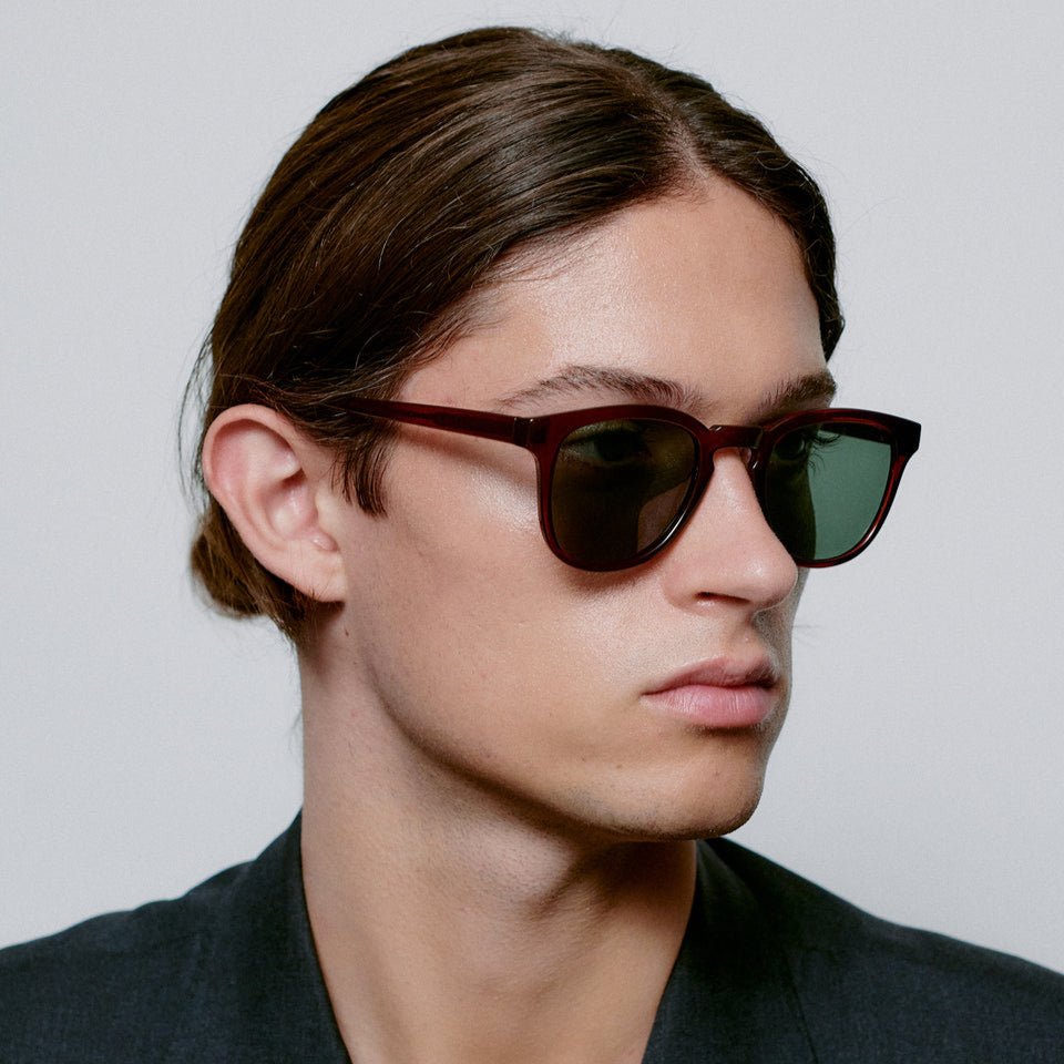 A.KJÆRBEDE (AKJAERBEDE) Bate Sunglasses | Brown, Red Square Frame - PUNCH Watch & Eyewear - A.KJÆRBEDE