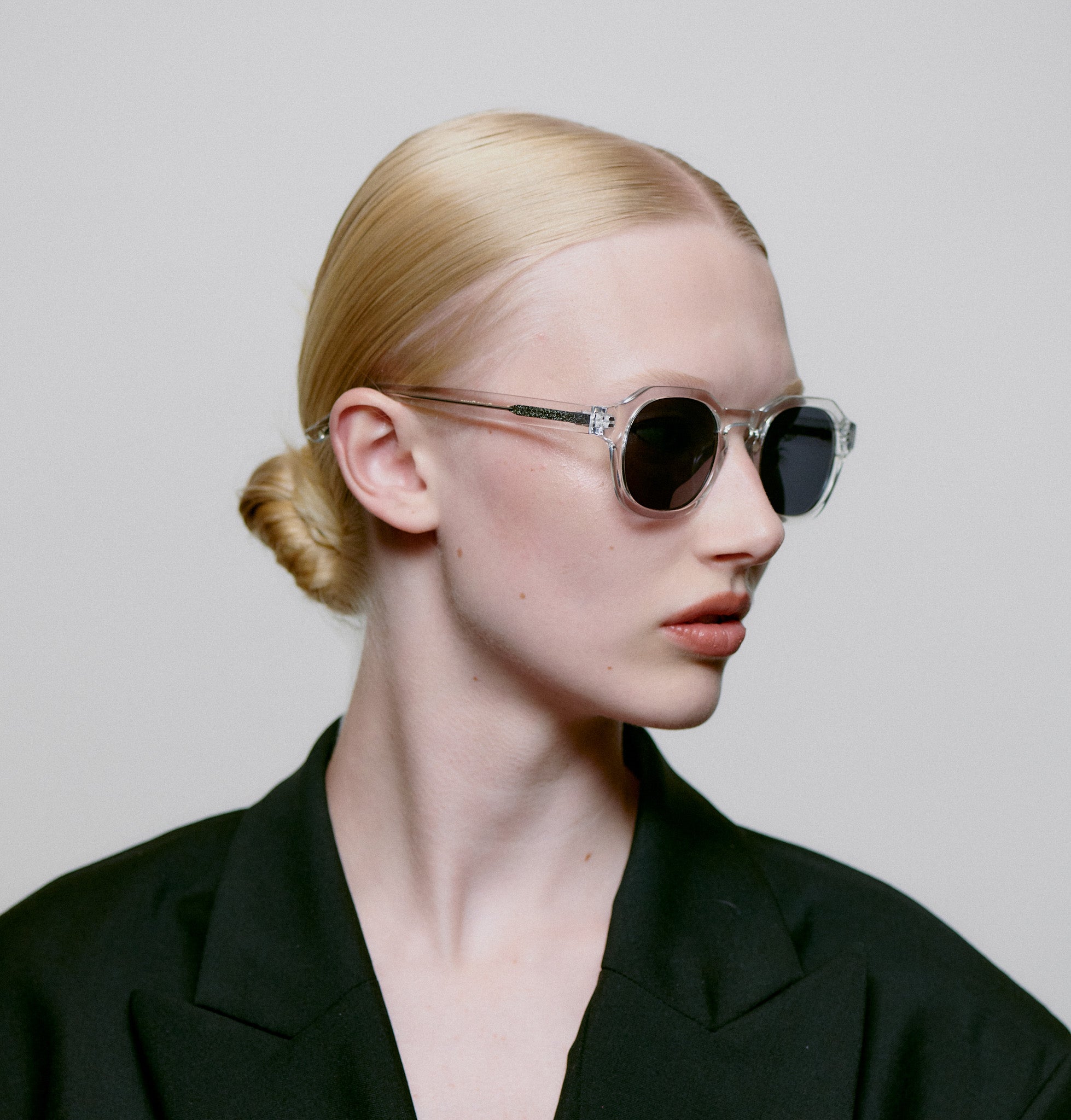 A.KJÆRBEDE (AKJAERBEDE) Zan Sunglasses | Crystal Frame, Grey Lens - PUNCH Watch & Eyewear - A.KJÆRBEDE