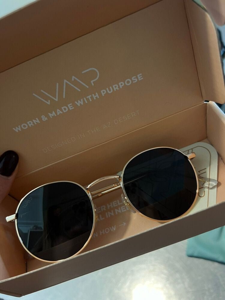 NEVADA Unisex Vintage Retro Sunglasses in Gold, Black Lens by WMP Eyewear - PUNCH Watch & Eyewear - WMP Eyewear
