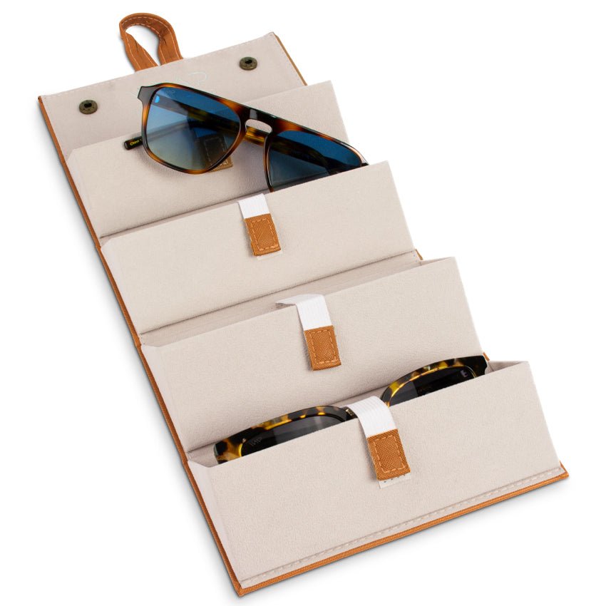 4 Tier Eyewear Travel Case in Brown by WMP Eyewear - PUNCH Watch & Eyewear - WMP Eyewear
