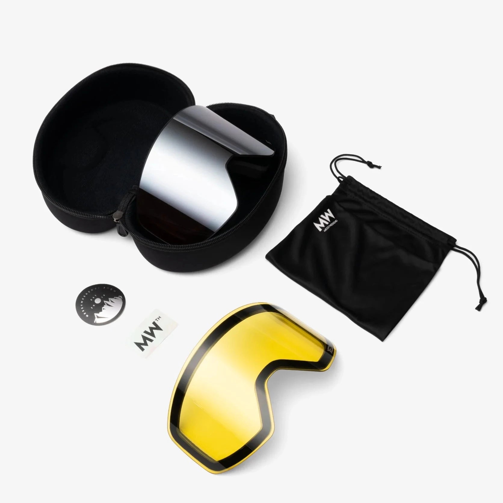 Messy Weekend Mirrored Ski Goggles, CLEAR XE2, Dual Layered UV400, Light Grey - PUNCH Watch & Eyewear - MESSY WEEKEND