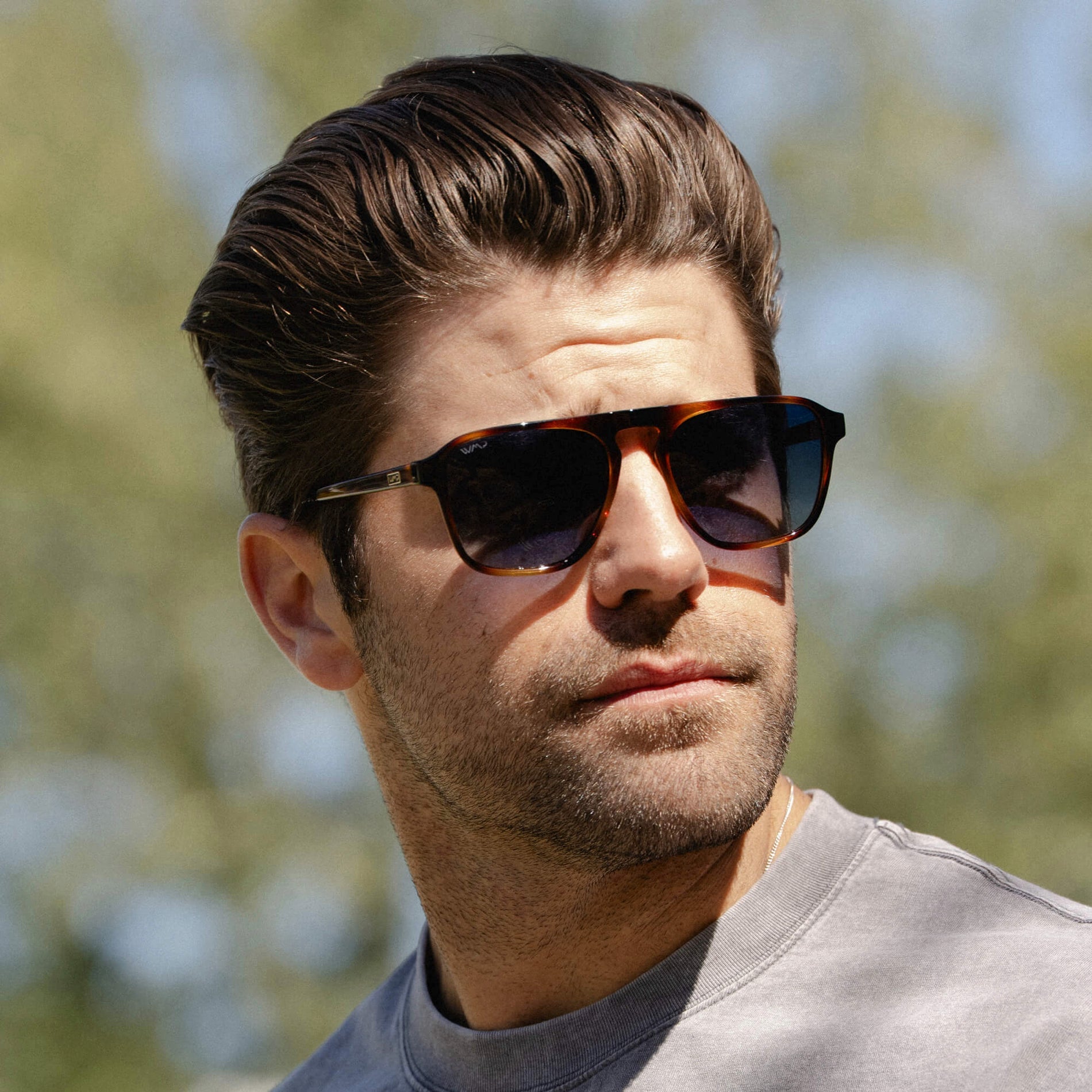 EMERSON Unisex Square Aviator Sunglasses in Brown Tortoise by WMP Eyewear - PUNCH Watch & Eyewear - WMP Eyewear