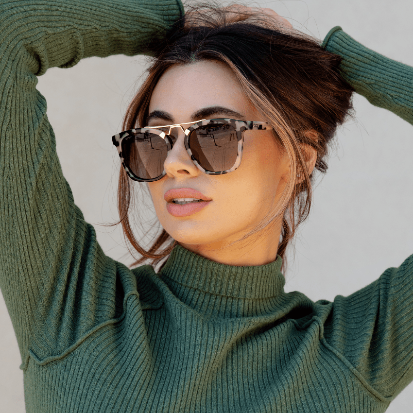 DEMI Oversized Women's Sunglasses in Beige Tortoise by WMP Eyewear - PUNCH Watch & Eyewear - WMP Eyewear