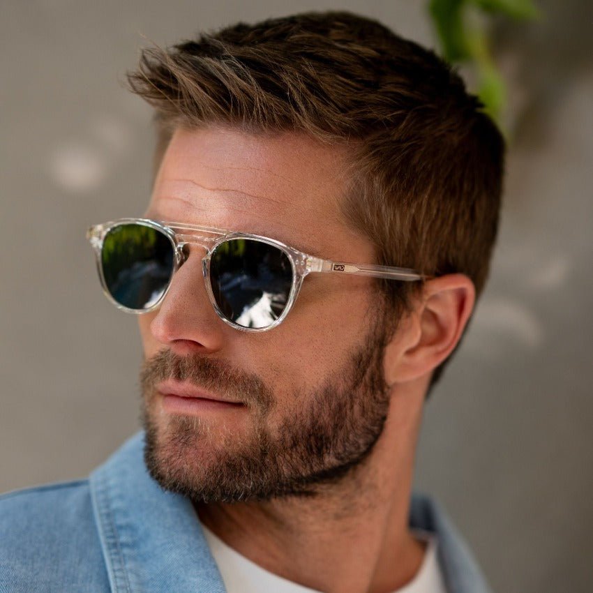 EASTON Men's Round Trendy Sunglasses in Clear Gloss by WMP Eyewear - PUNCH Watch & Eyewear - WMP Eyewear