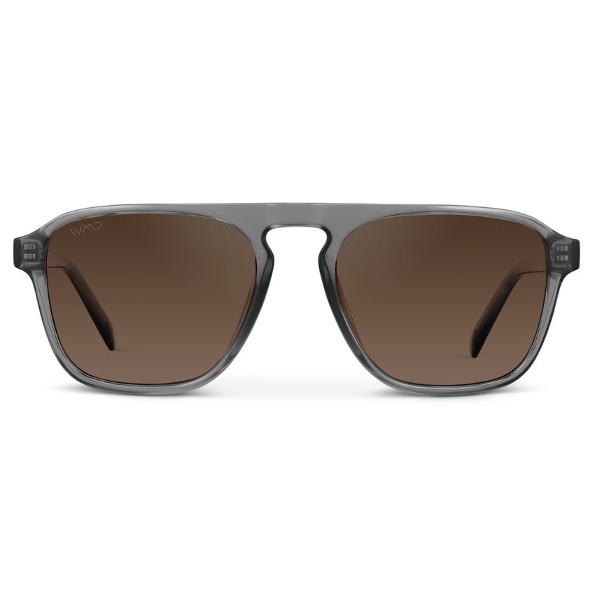 EMERSON Unisex Square Aviator Sunglasses in Crystal Graphite Grey by WMP Eyewear - PUNCH Watch & Eyewear - WMP Eyewear