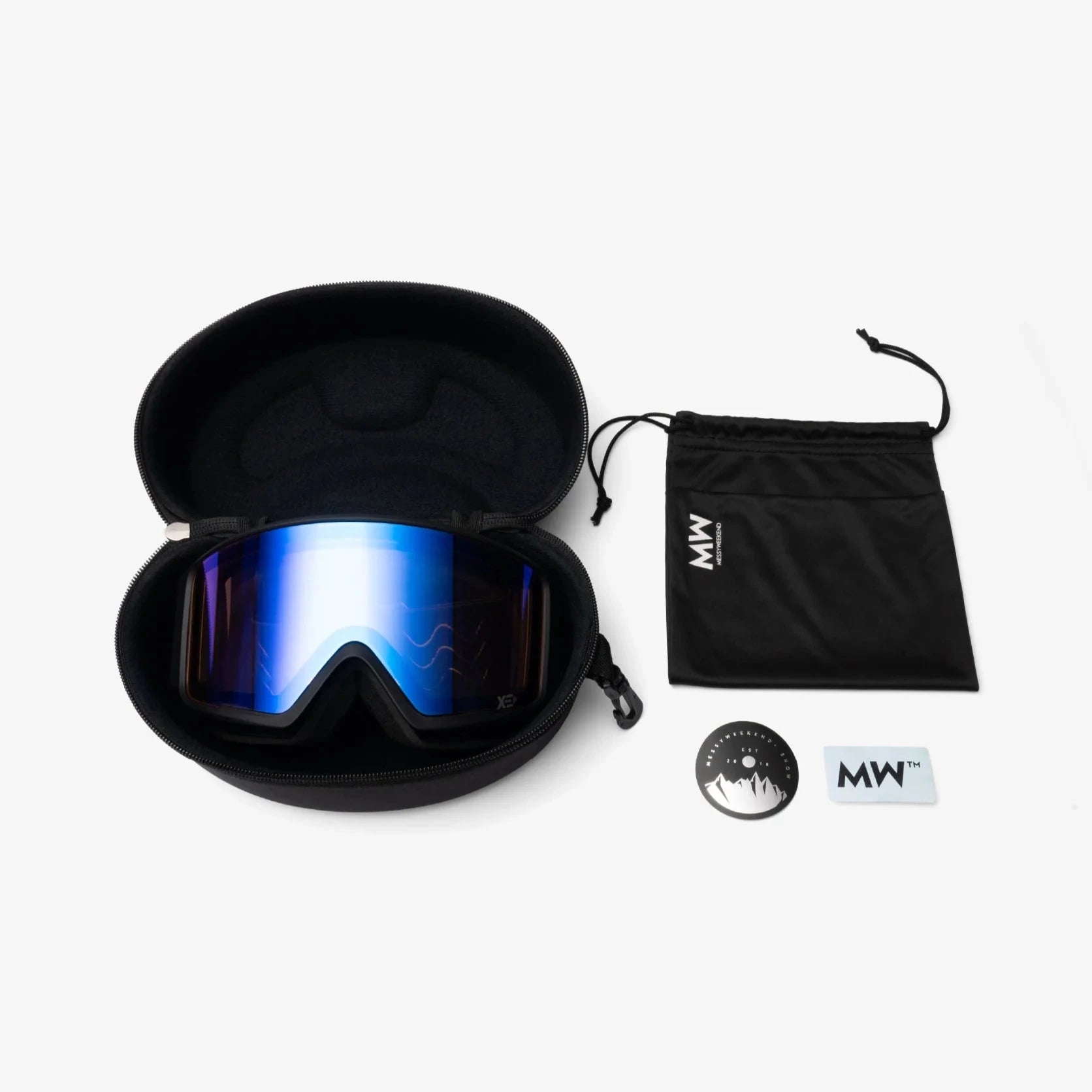 Messy Weekend Ski Goggles, FLIP XEP, Photochromic Lens UV400, Black Blue - PUNCH Watch & Eyewear - MESSY WEEKEND