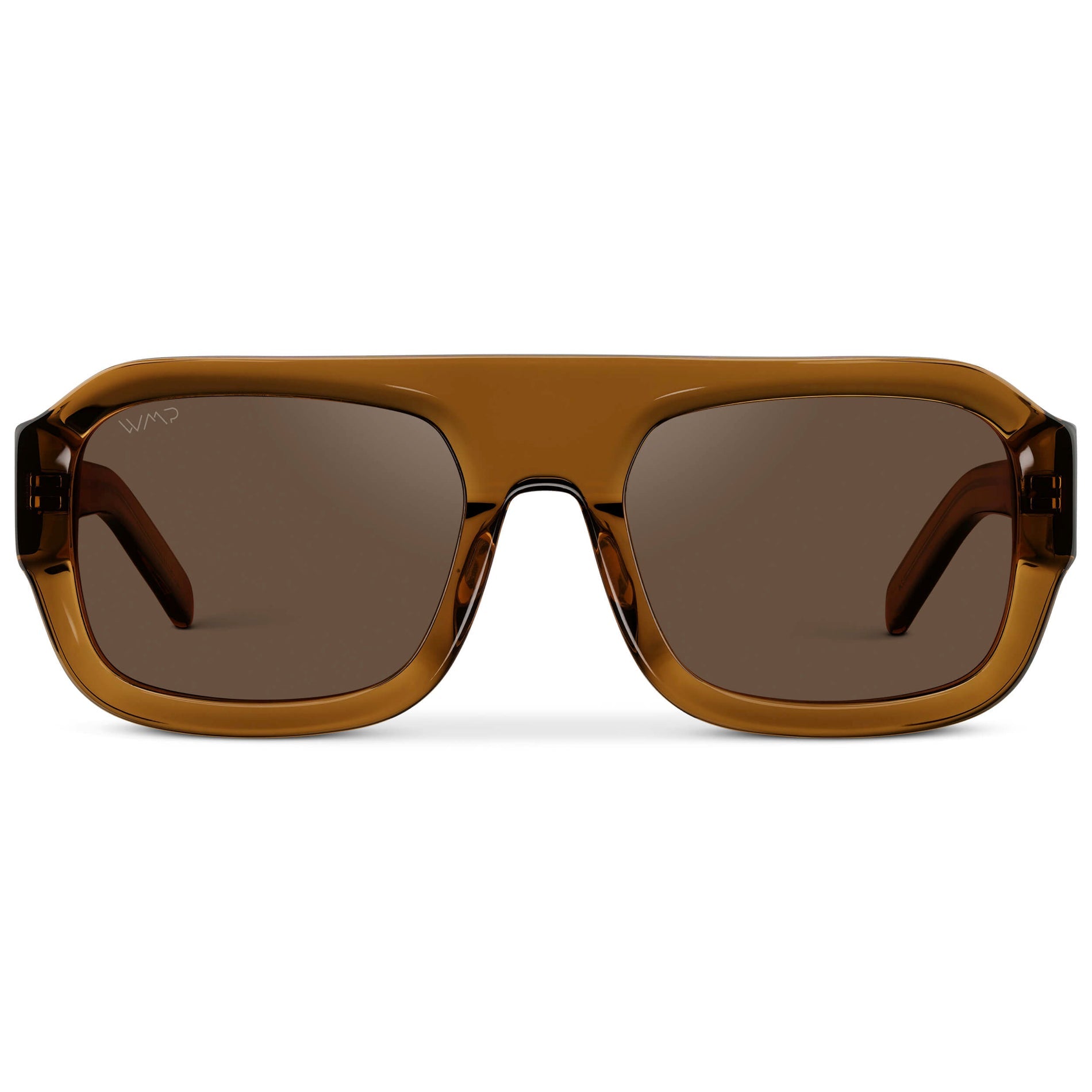 HARLEE Women's Oversized Rectangular Aviator in Caramel Brown by WMP Eyewear - PUNCH Watch & Eyewear - WMP Eyewear