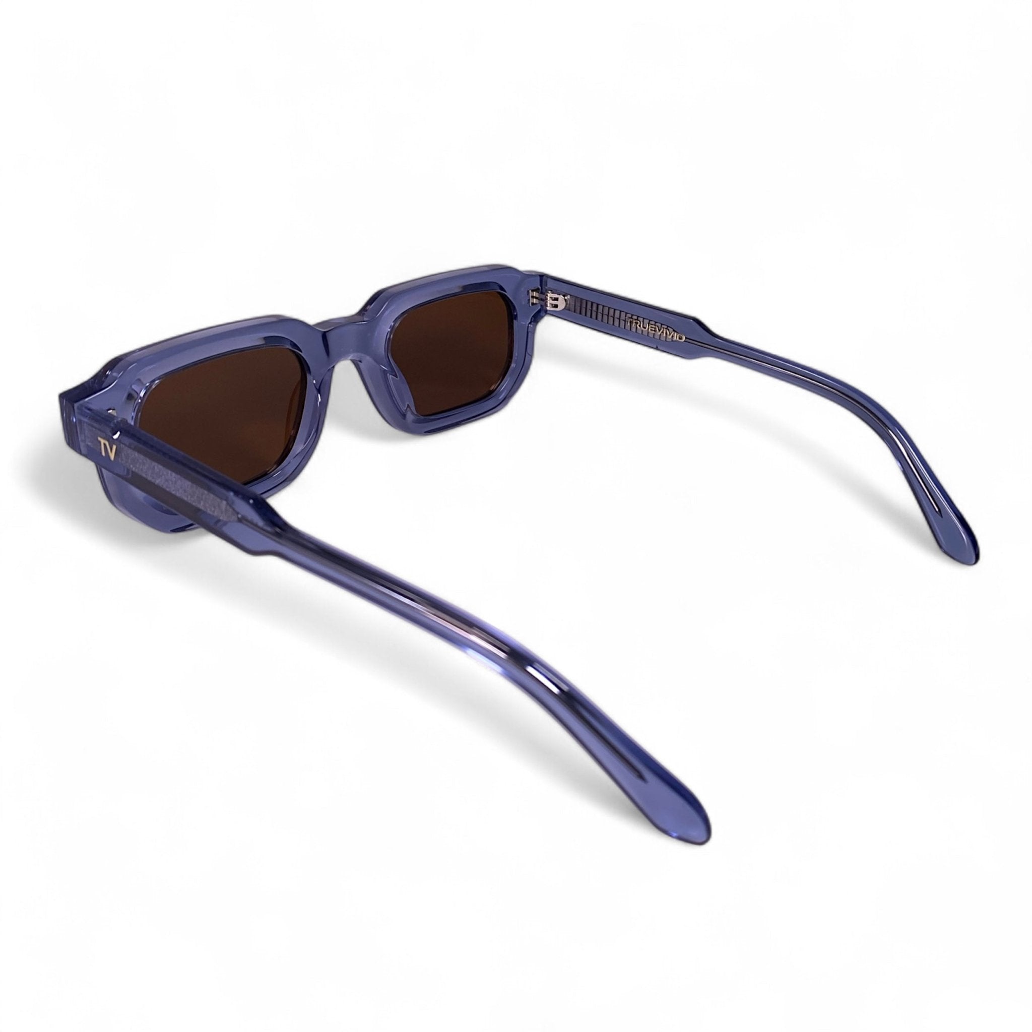 JUNA, Hexagonal Thick Frame Polarised Sunglasses, Unisex, Crystal Blue by TrueVivid - PUNCH Watch & Eyewear - TRUEVIVID
