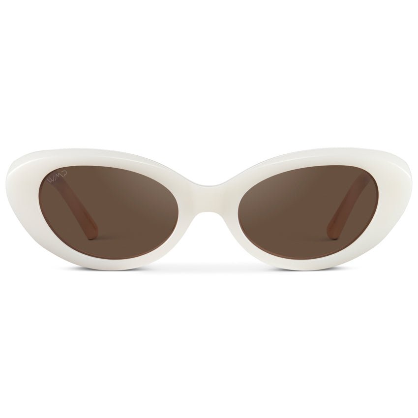 MARILYN Women's Rounded Cat - Eye Sunglasses in Pearl White by WMP Eyewear - PUNCH Watch & Eyewear - WMP Eyewear