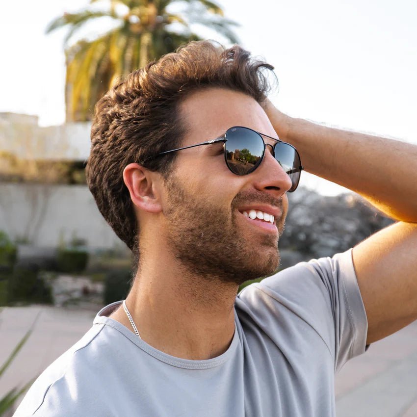 MAXWELL Polarized Unisex Aviator Sunglasses in Full Black by WMP Eyewear - PUNCH Watch & Eyewear - WMP Eyewear