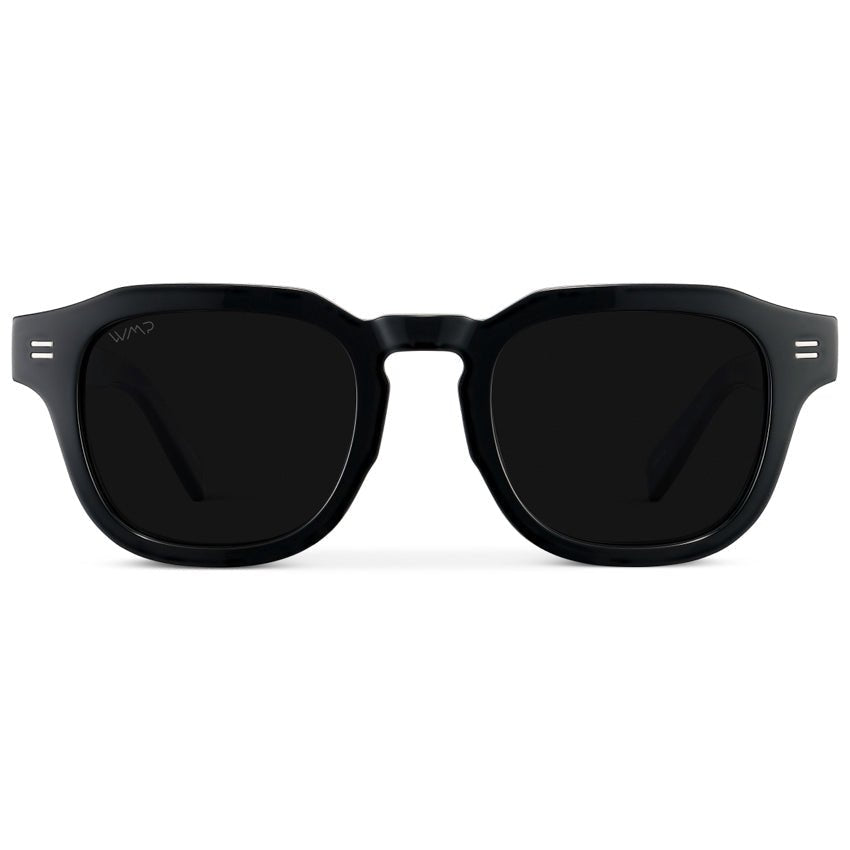 NELSON Retro Thick Framed Polarized Men's Sunglasses Triple Black by WMP Eyewear - PUNCH Watch & Eyewear - WMP Eyewear