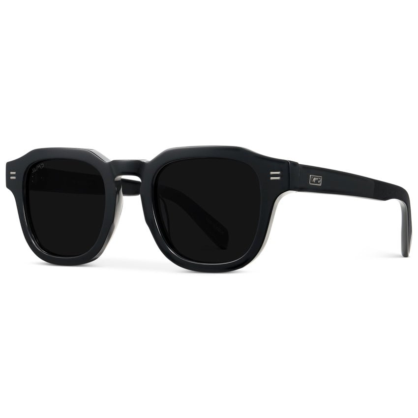 NELSON Retro Thick Framed Polarized Men's Sunglasses Triple Black by WMP Eyewear - PUNCH Watch & Eyewear - WMP Eyewear