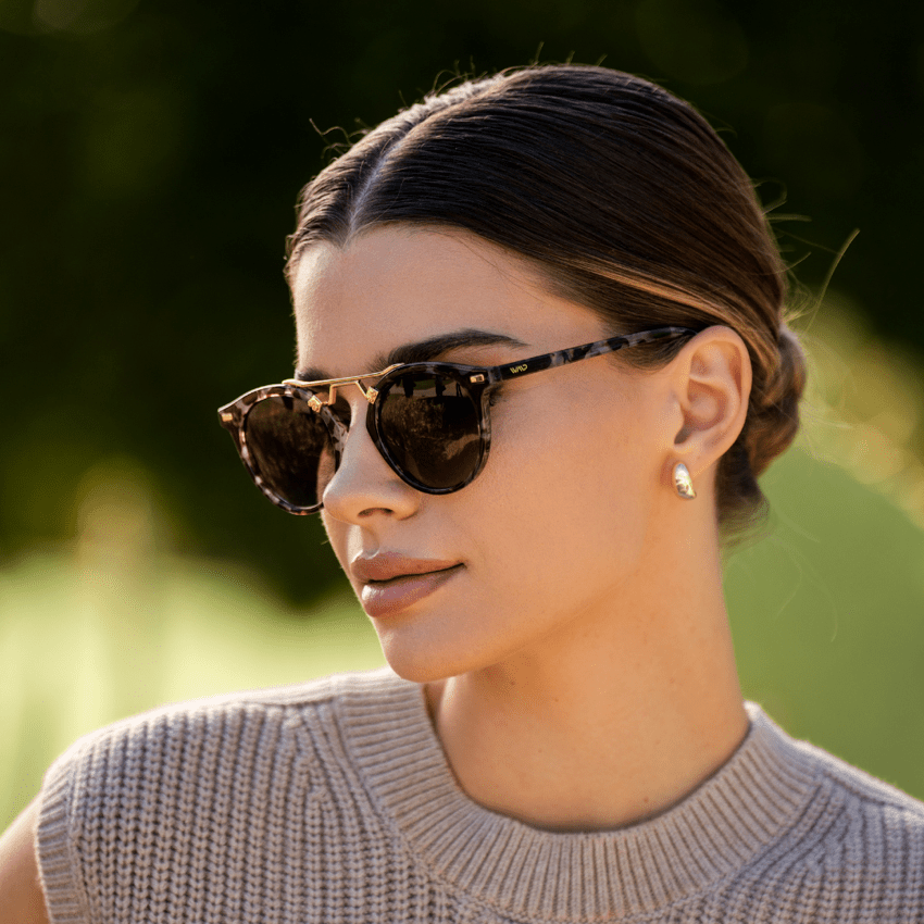 SKYLER Double Bridge Women's Sunglasses in Beige Tortoise by WMP Eyewear - PUNCH Watch & Eyewear - WMP Eyewear