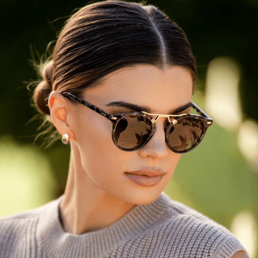 SKYLER Double Bridge Women's Sunglasses in Beige Tortoise by WMP Eyewear - PUNCH Watch & Eyewear - WMP Eyewear