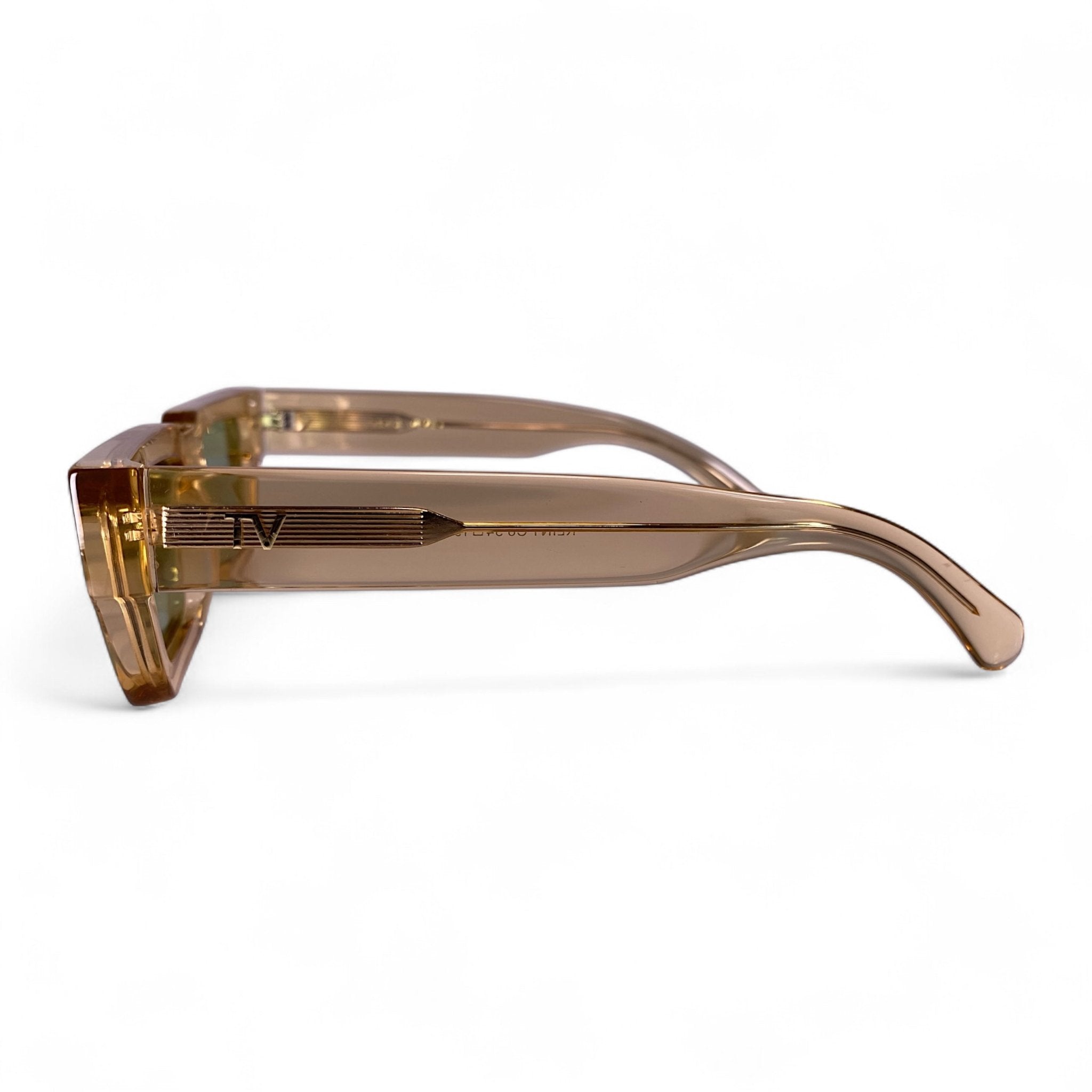 KLINT Bold Geometric Sunglasses, Champagne Light Green Lens by TrueVivid Eyewear - PUNCH Watch & Eyewear - TRUEVIVID