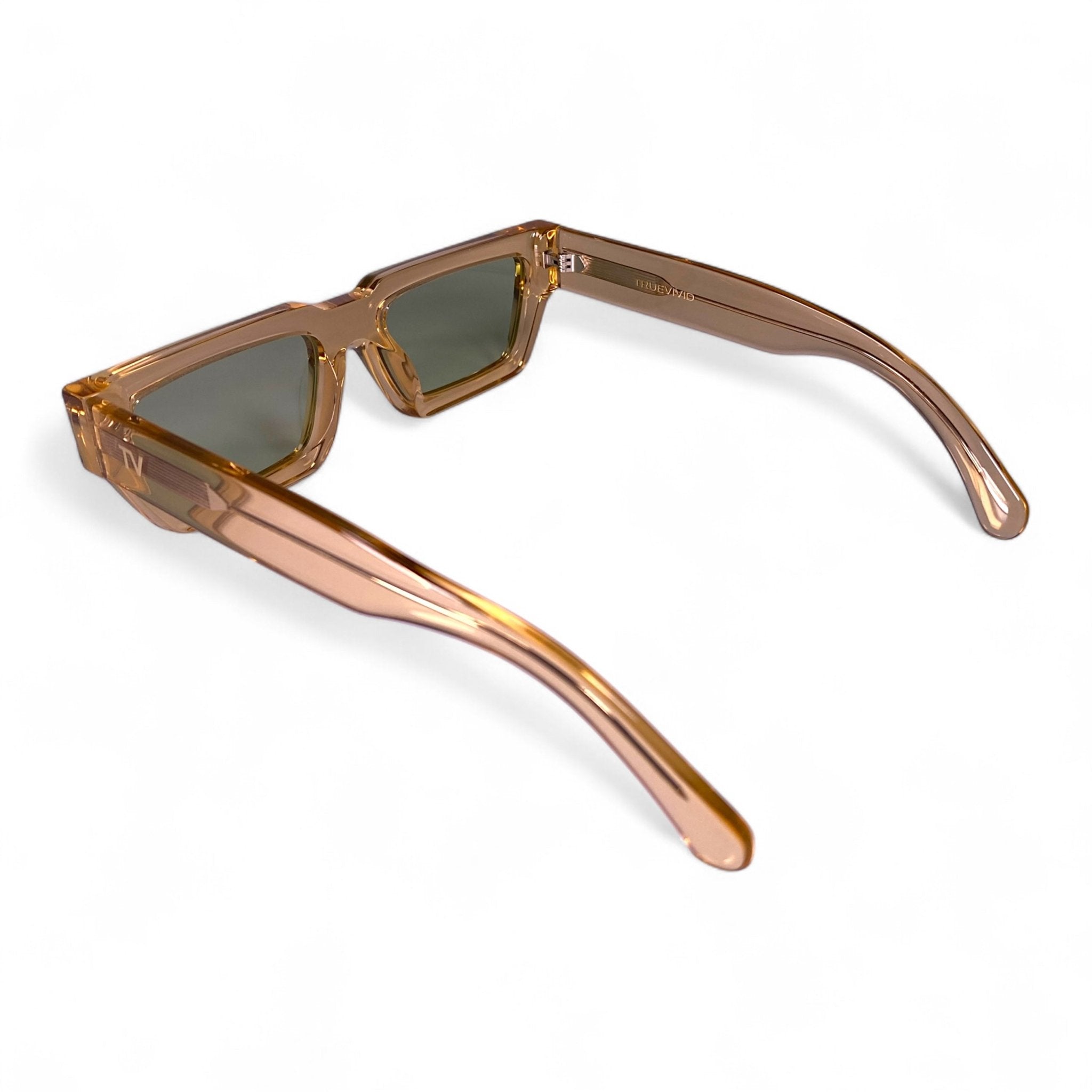 KLINT Bold Geometric Sunglasses, Champagne Light Green Lens by TrueVivid Eyewear - PUNCH Watch & Eyewear - TRUEVIVID