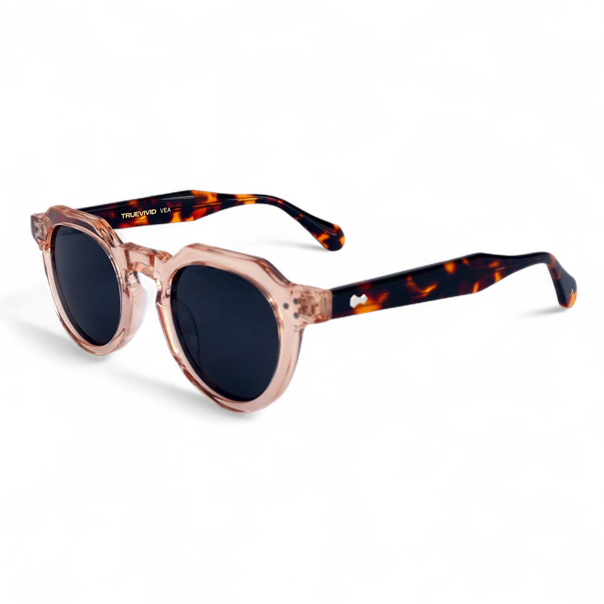 VEA Rounded Hex Champagne Tort Polarised Sunglasses, Grey Lens by TrueVivid - PUNCH Watch & Eyewear - TRUEVIVID