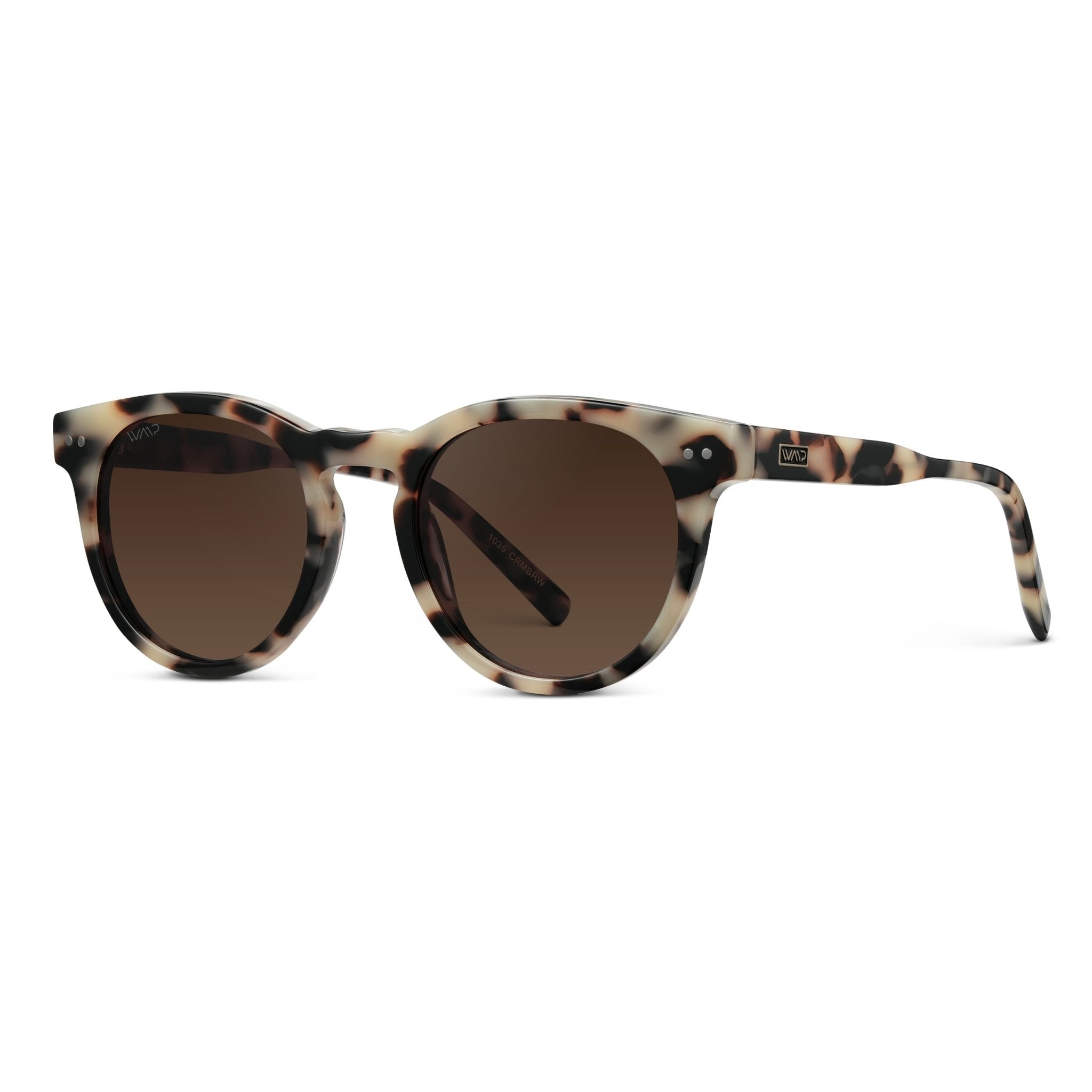 TATE Retro Round Unisex Sunglasses in Beige Tortoise by WMP Eyewear - PUNCH Watch & Eyewear - WMP Eyewear