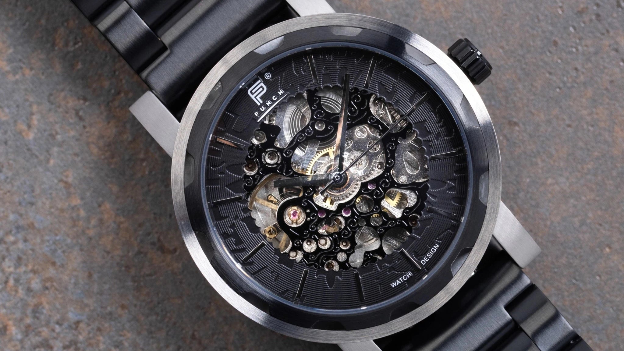 Mens Black Automatic Watch - Black Stainless Steel Strap l PUNCH - PUNCH Watch & Eyewear - Punch Watch Design
