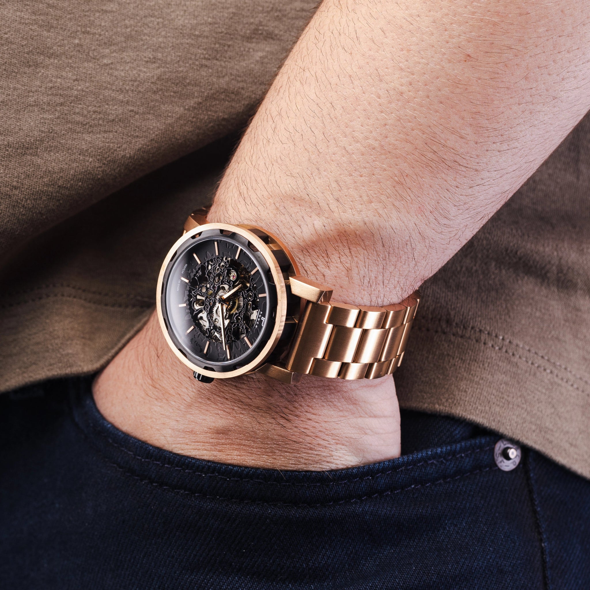 Mens Rose Gold Automatic Watch - Rose Gold Stainless Steel Strap l PUNCH - PUNCH Watch & Eyewear - Punch Watch Design