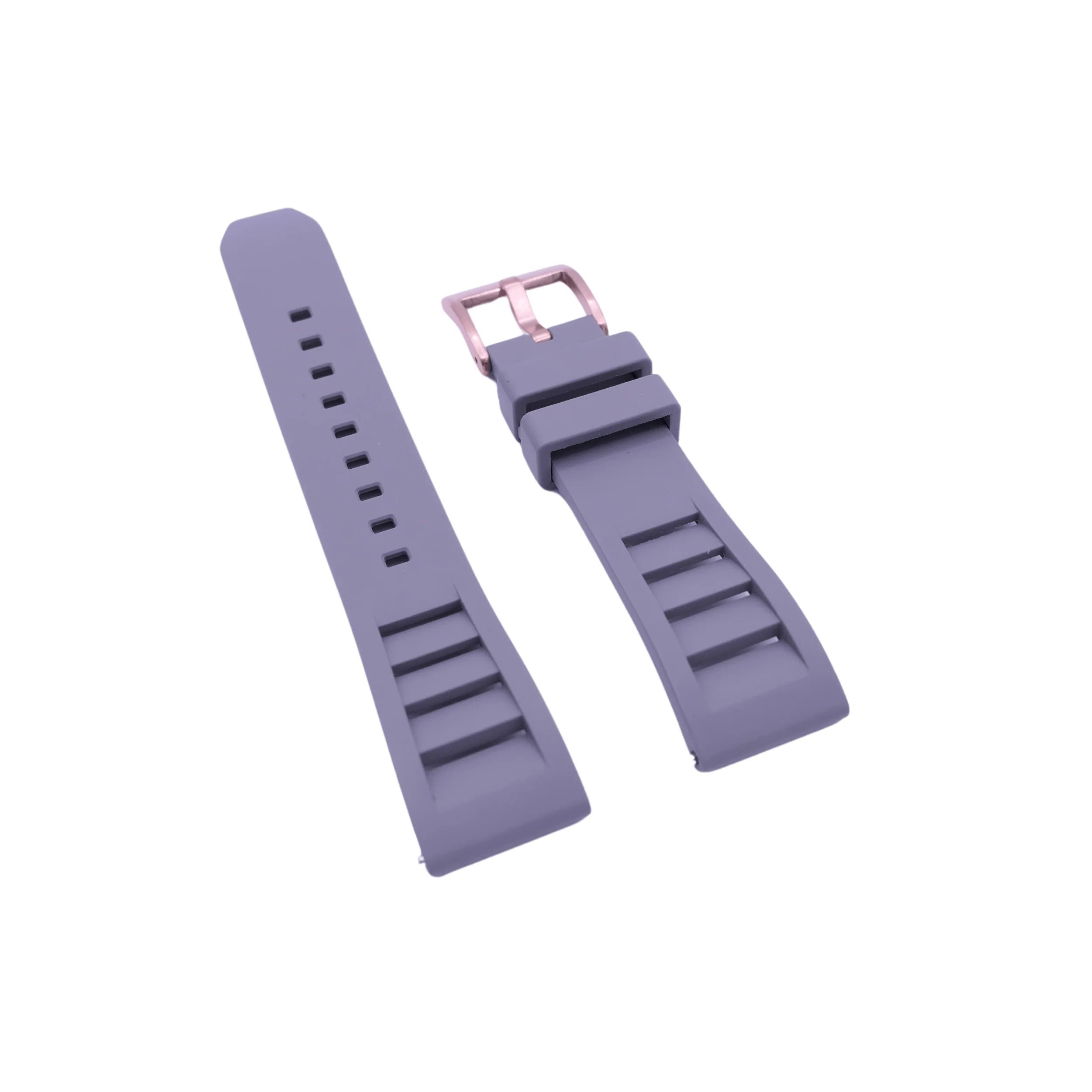 PUNCH SEMPER Grey Rubber Watch Strap, Rose Gold Buckle - PUNCH Watch & Eyewear - Punch Watch Design