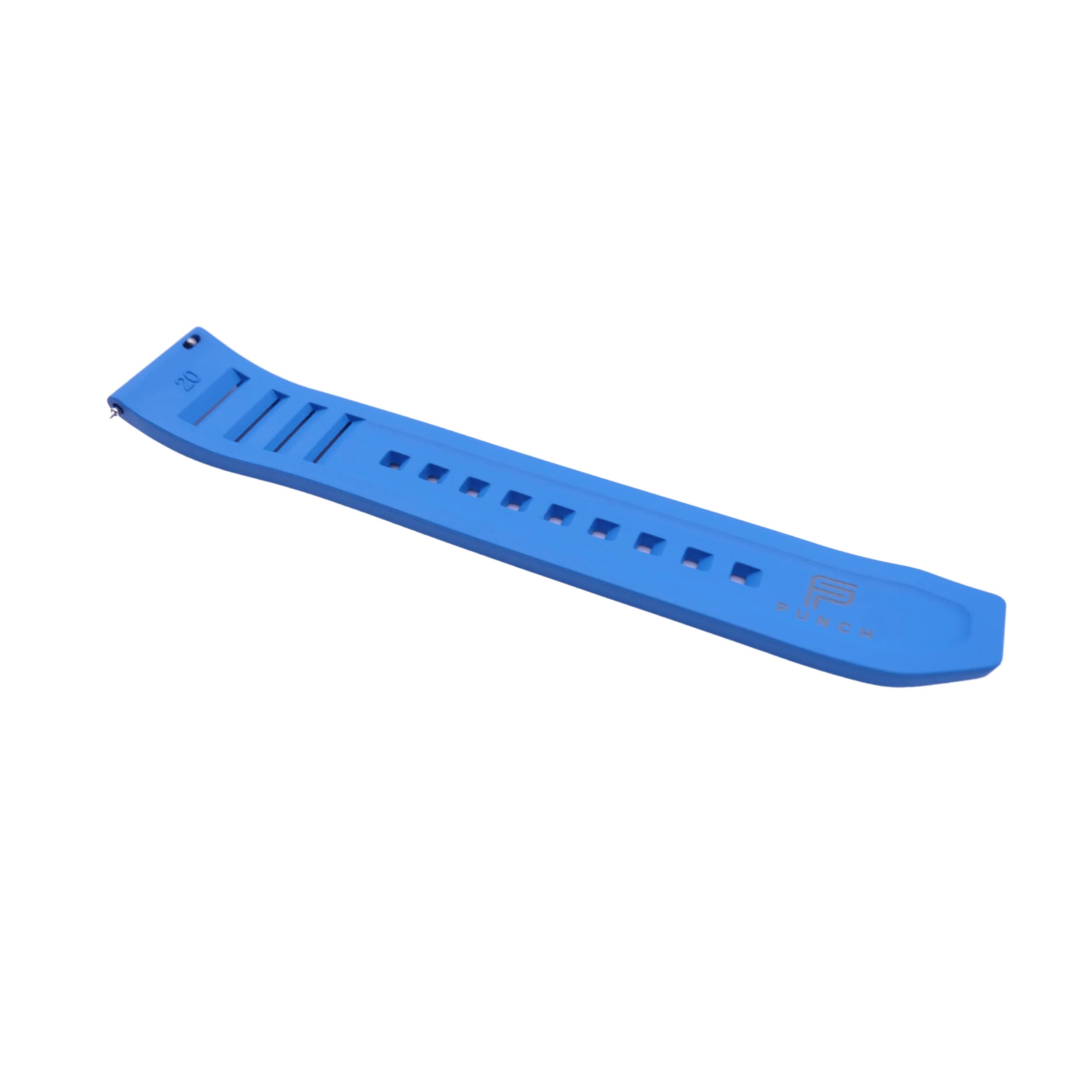 PUNCH SEMPER Light Blue Rubber Watch Strap, Silver Buckle - PUNCH Watch & Eyewear - Punch Watch Design