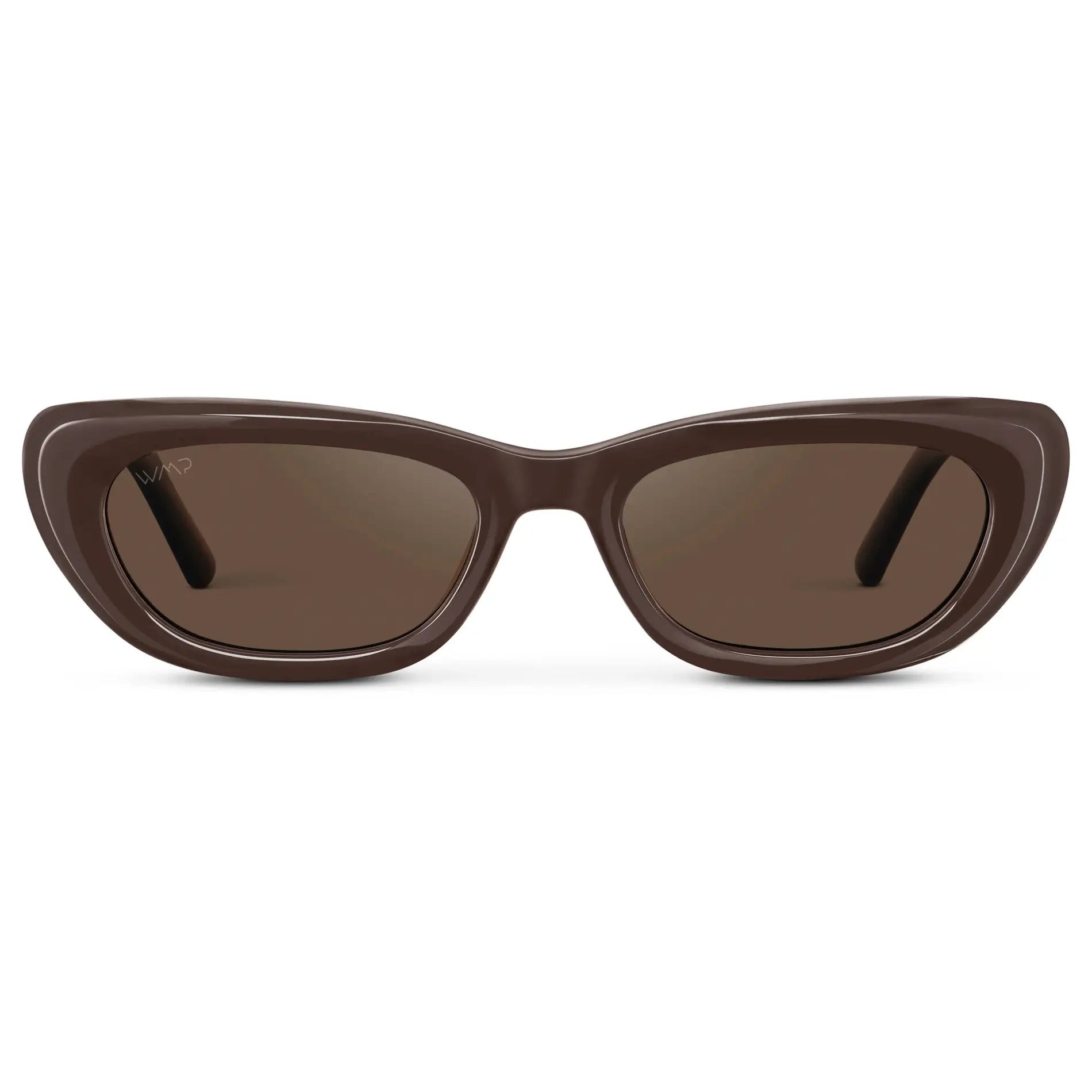 QUINN Women's Narrow Cat - Eye Sunglasses in Mocha Brown by WMP Eyewear - PUNCH Watch & Eyewear - WMP Eyewear