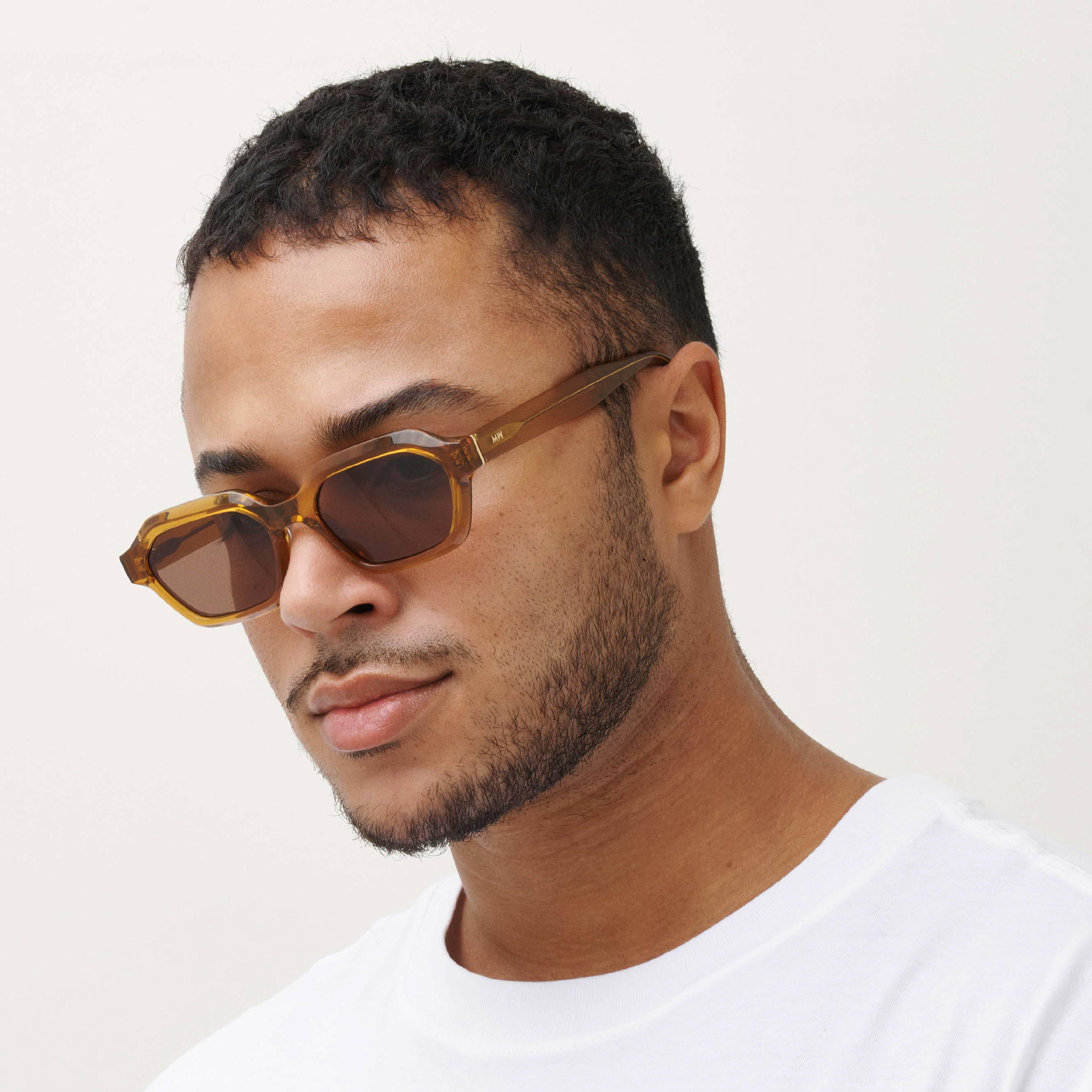 Messy-Weekend-Coffee-Brown-Hexagonal-Sunglasses
