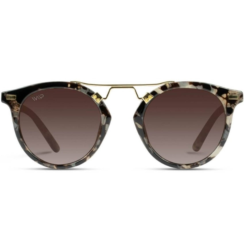 SKYLER Double Bridge Women's Sunglasses in Beige Tortoise by WMP Eyewear - Punch Watch Design 