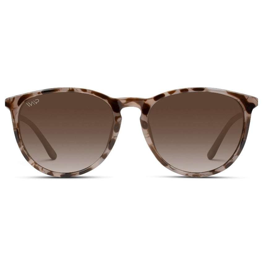 DREW Round Polarized Women's Sunglasses in Blush Pink Tortoise by WMP Eyewear - Punch Watch Design 