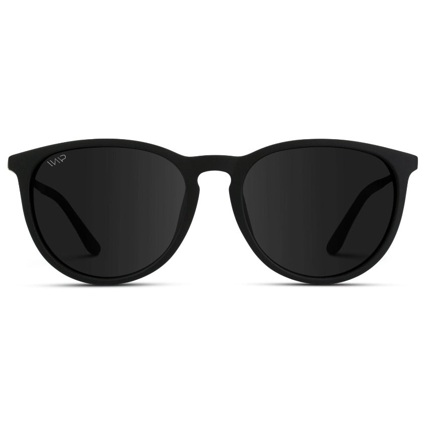 DREW Round Polarized Women's Sunglasses in Black/Gold by WMP Eyewear - Punch Watch Design 