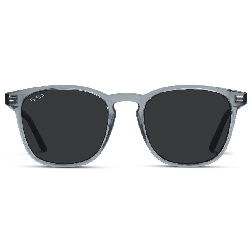 NICK Polarized Men's l Women's Sunglasses in Crystal Grey by WMP Eyewear - Punch Watch Design 