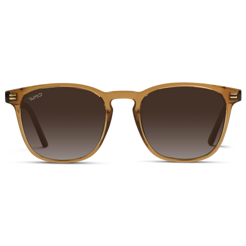NICK Polarized Men's l Women's Sunglasses in Crystal Brown by WMP Eyewear - Punch Watch Design 