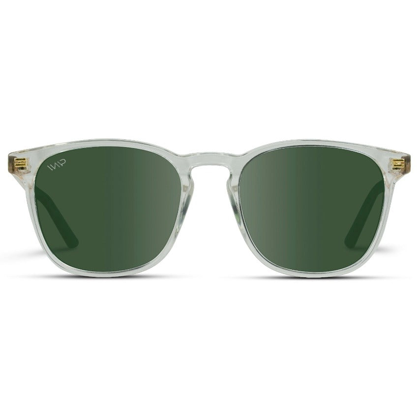 NICK Polarized Men's l Women's Sunglasses in Glossy Clear by WMP Eyewear - Punch Watch Design 