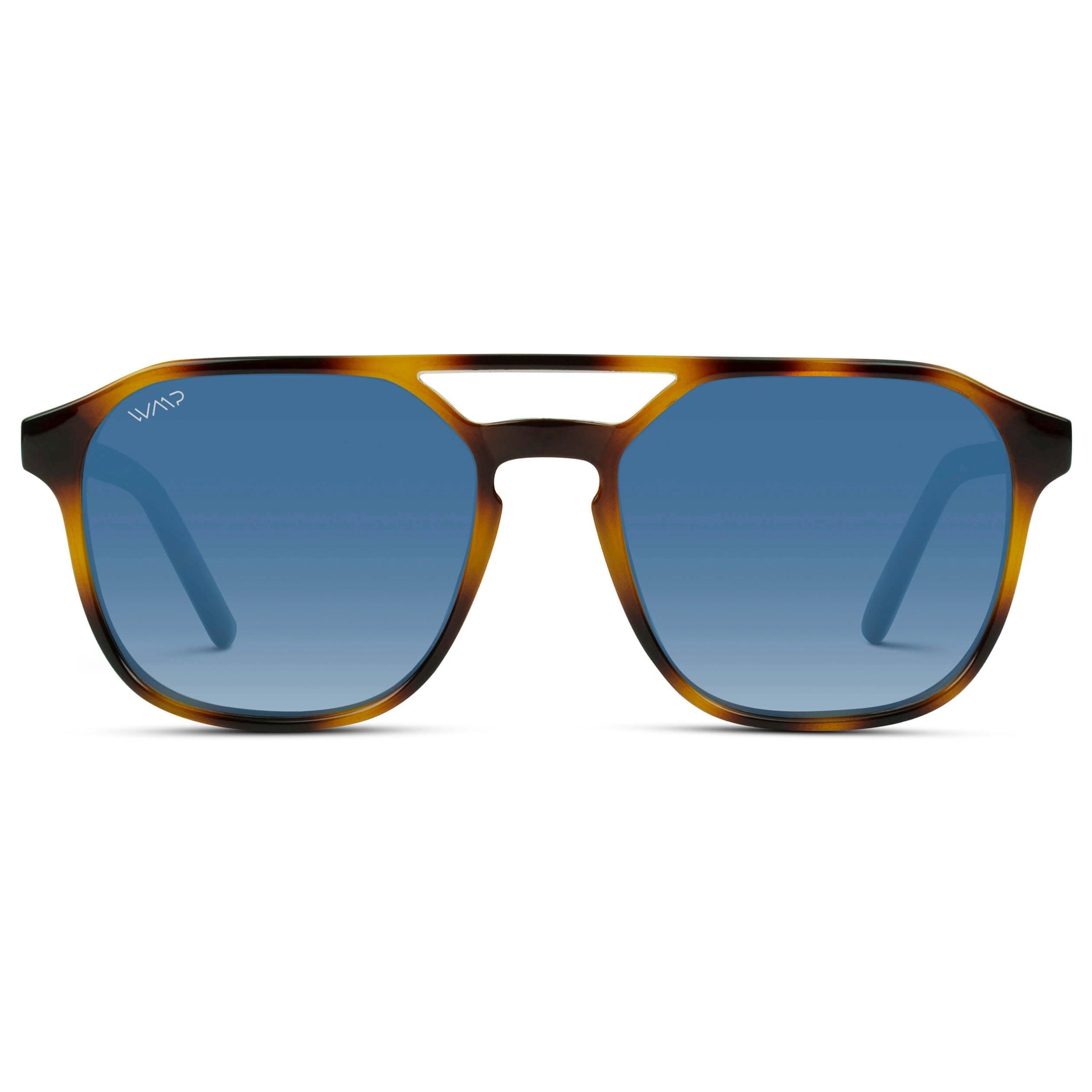 HUNTER Men's Double Bridge Aviator Sunglasses in Whiskey Brown Tortoise by WMP Eyewear - PUNCH Watch & Eyewear 