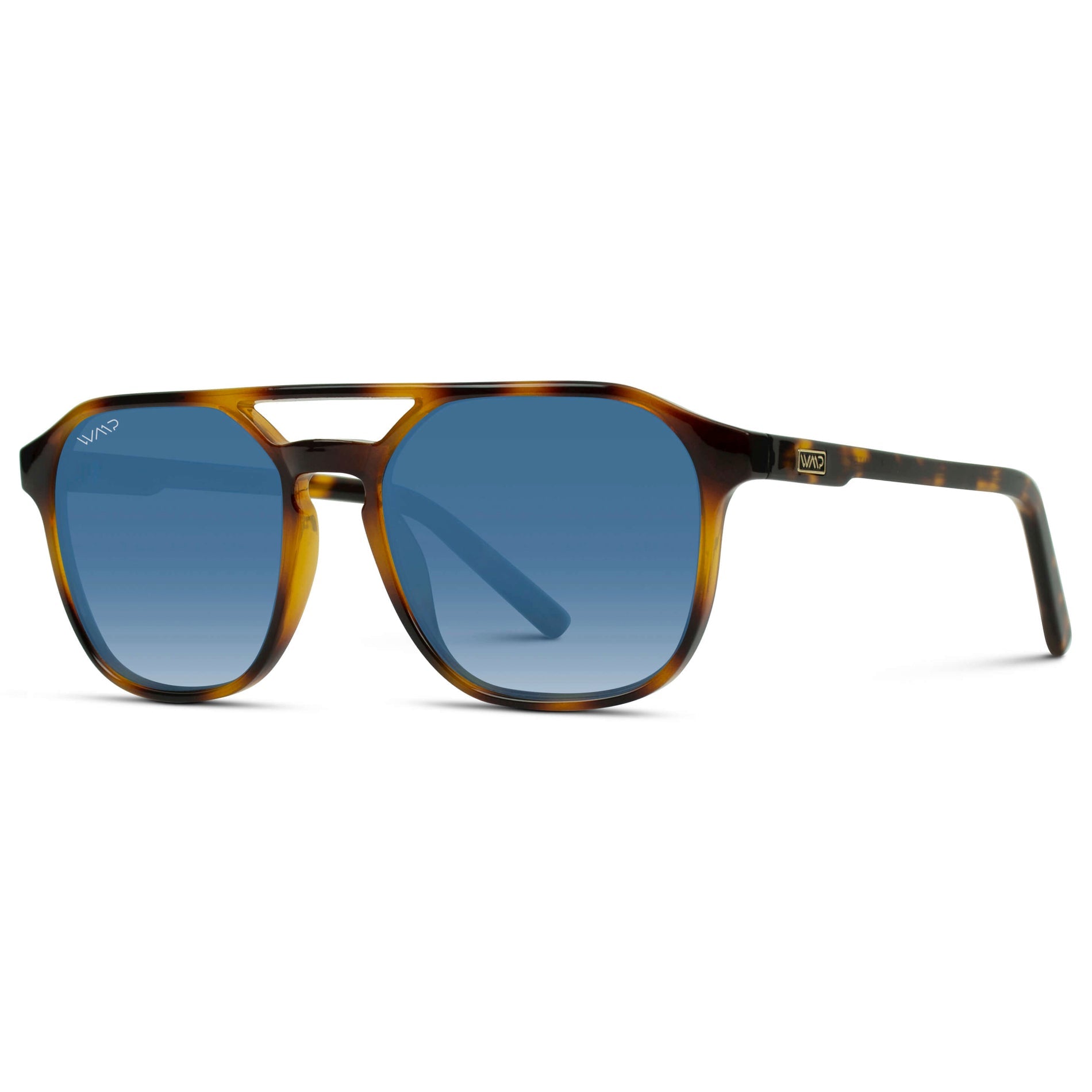 HUNTER Men's Double Bridge Aviator Sunglasses in Whiskey Brown Tortoise by WMP Eyewear - PUNCH Watch & Eyewear - WMP Eyewear