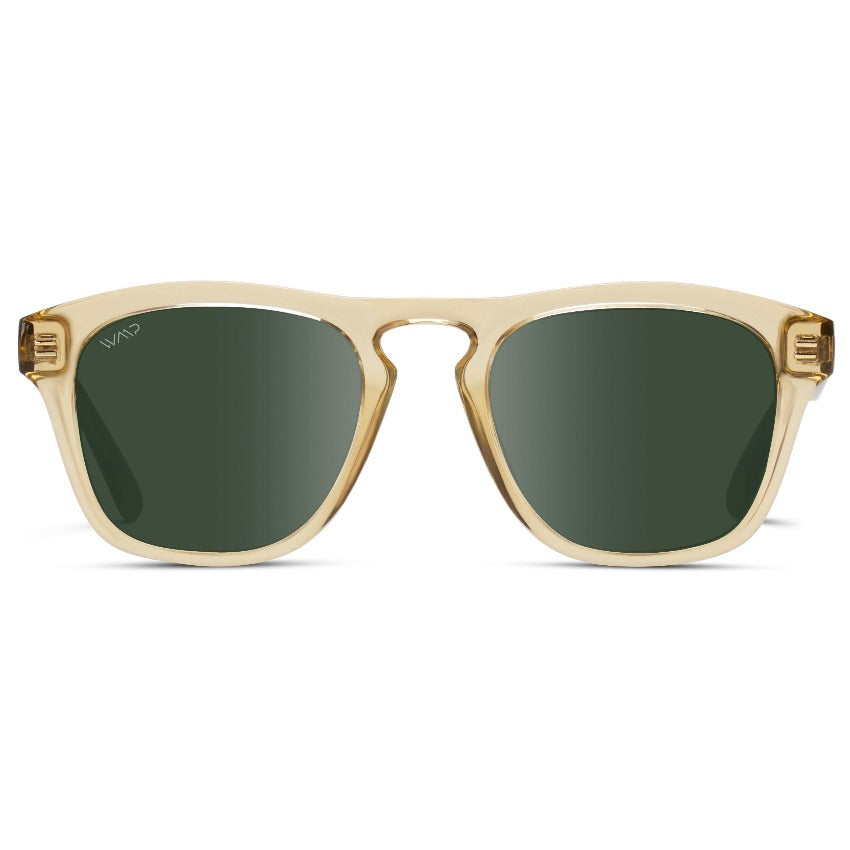 DASH Modern Unisex Sunglasses in Champagne Crystal Green by WMP Eyewear - Punch Watch Design 