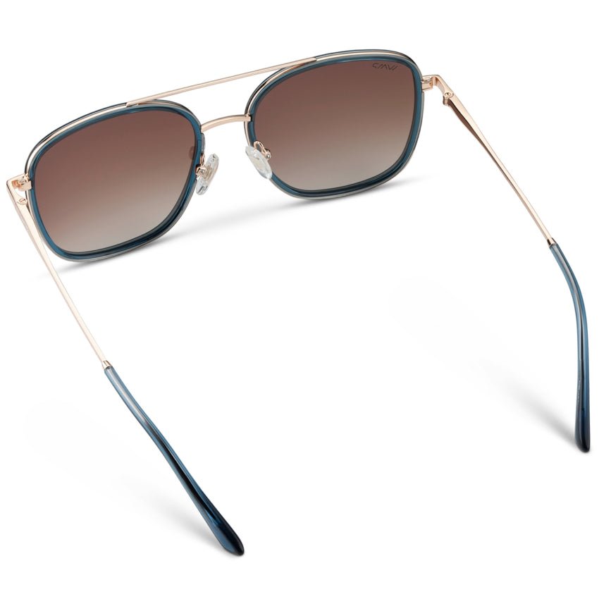 GIA Women's Square Oversized Aviator Sunglasses in Crystal Cobalt by WMP Eyewear - PUNCH Watch & Eyewear - WMP Eyewear