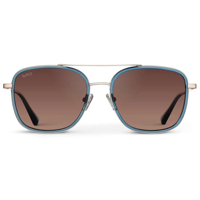 GIA Women's Square Oversized Aviator Sunglasses in Crystal Cobalt by WMP Eyewear - PUNCH Watch & Eyewear - WMP Eyewear