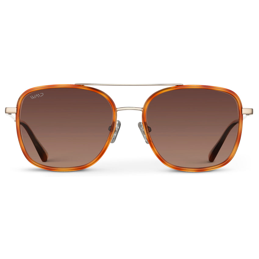 GIA Women's Square Oversized Aviator Sunglasses in Sunset Tortoise by WMP Eyewear