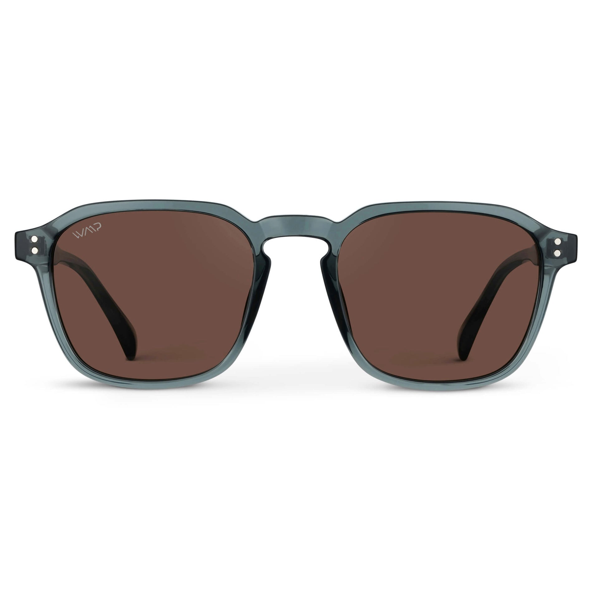 FRANCIS Men's Square Modern Retro Sunglasses in Crystal Stone Blue by WMP Eyewear - PUNCH Watch & Eyewear 