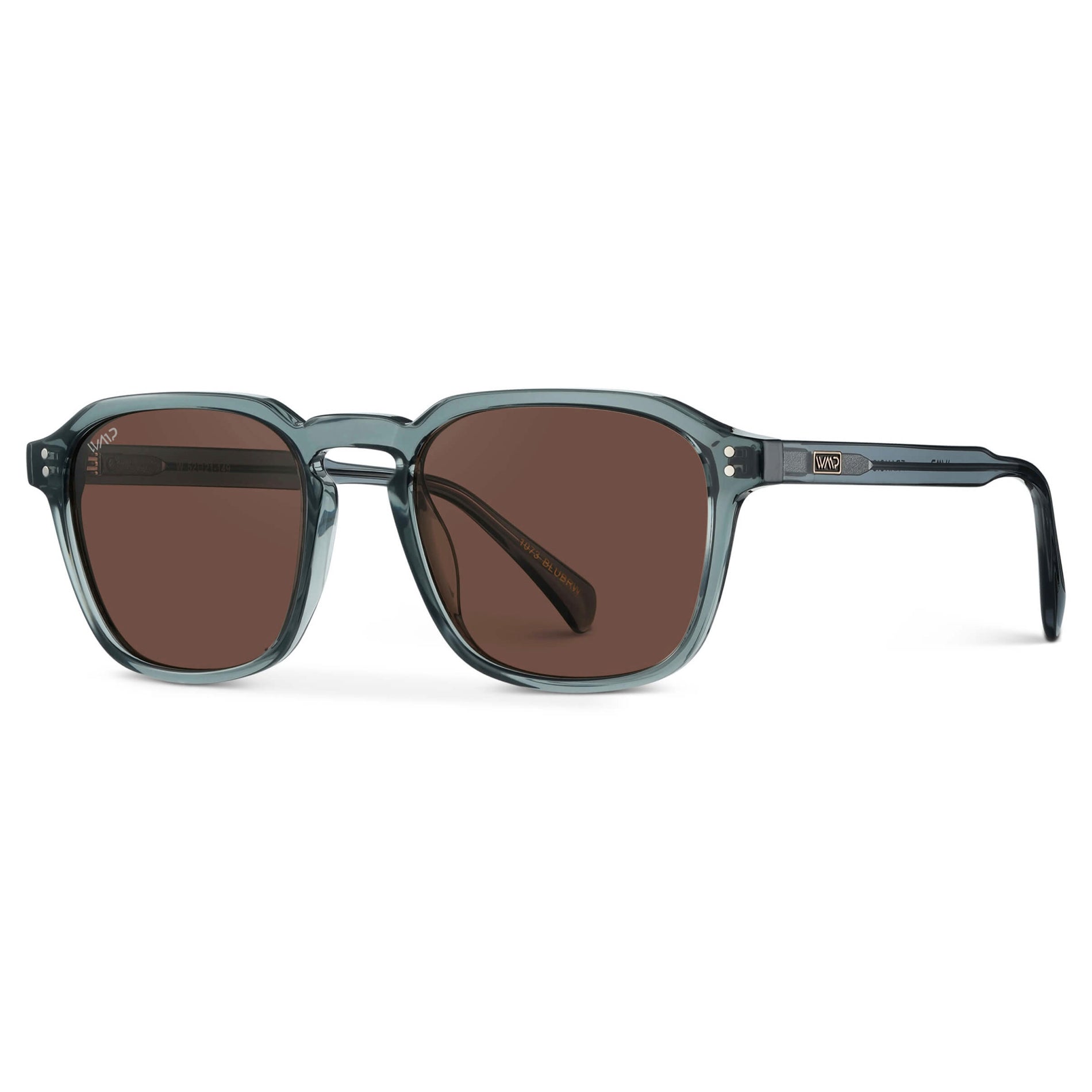 FRANCIS Men's Square Modern Retro Sunglasses in Crystal Stone Blue by WMP Eyewear - PUNCH Watch & Eyewear - WMP Eyewear
