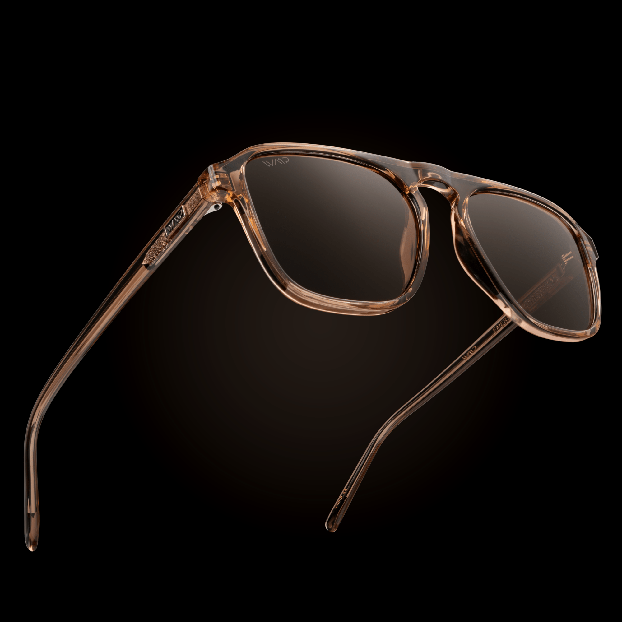 EMERSON Unisex Square Aviator Sunglasses in Crystal Brown by WMP Eyewear - PUNCH Watch & Eyewear - WMP Eyewear