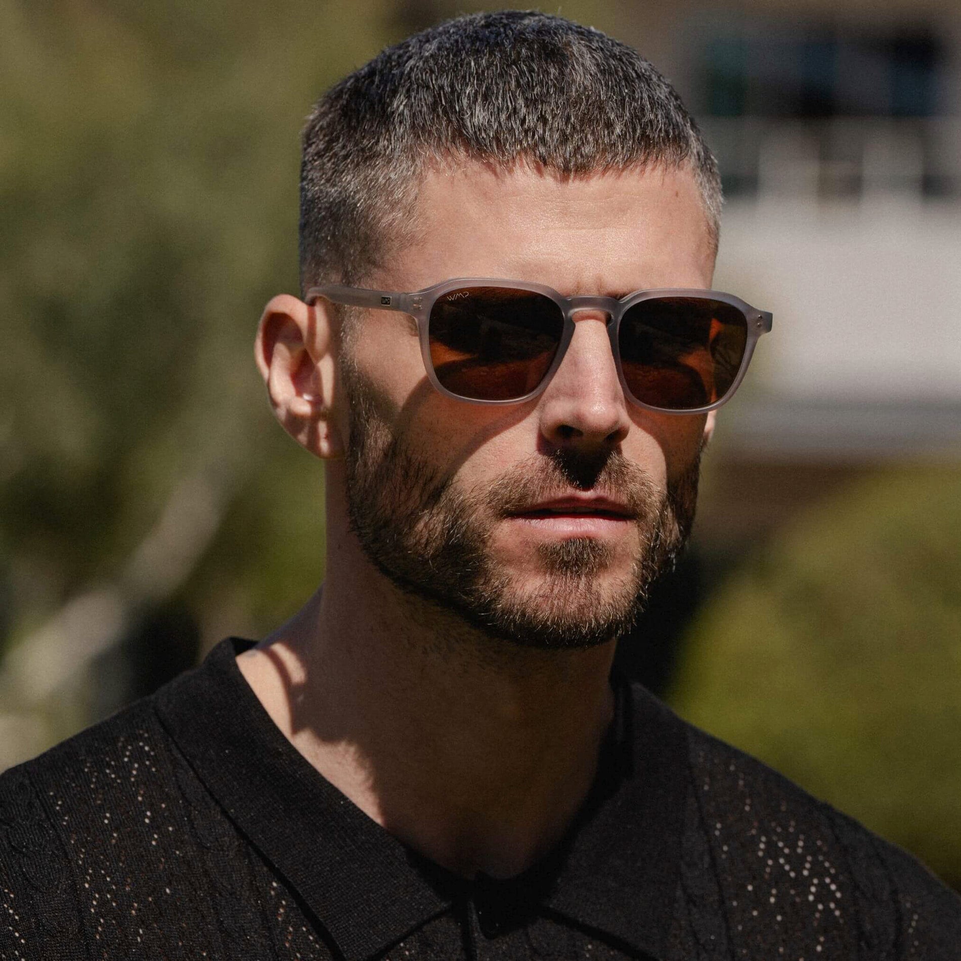 FRANCIS Men's Square Modern Retro Sunglasses in Moonrock Grey by WMP Eyewear - PUNCH Watch & Eyewear - WMP Eyewear