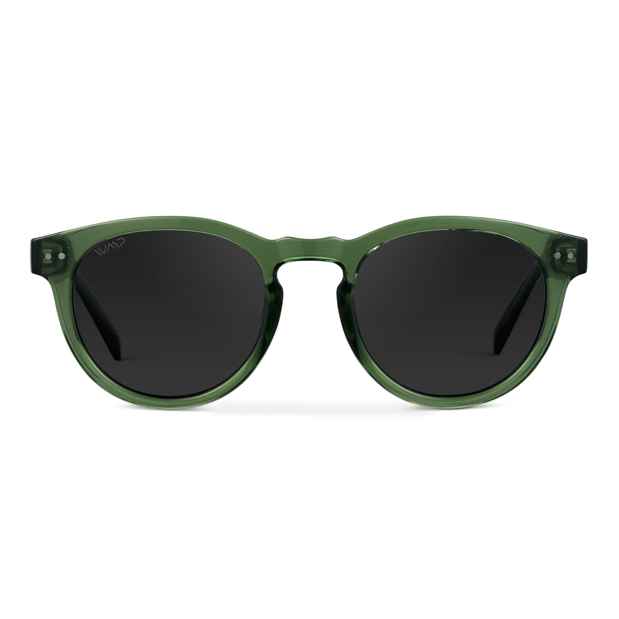 TATE Retro Round Unisex Sunglasses in Emerald Green by WMP Eyewear - Punch Watch Design 